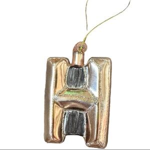 Gold and Silver Letter H Ornament